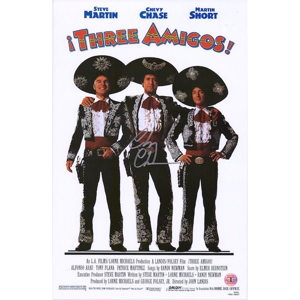 Chevy Chase Three Amigos Autographed Fanatics Authentic 11" x 17" Movie Poster - The Ballers Bank