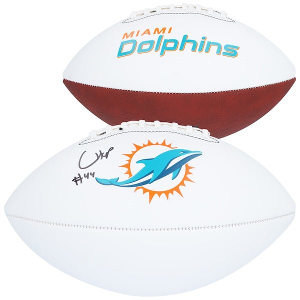 Chop Robinson Miami Dolphins Autographed Fanatics Authentic Franklin White Panel Football - The Ballers Bank