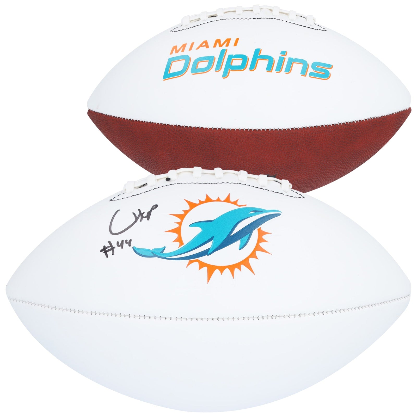 Chop Robinson Miami Dolphins Autographed Fanatics Authentic Franklin White Panel Football - The Ballers Bank