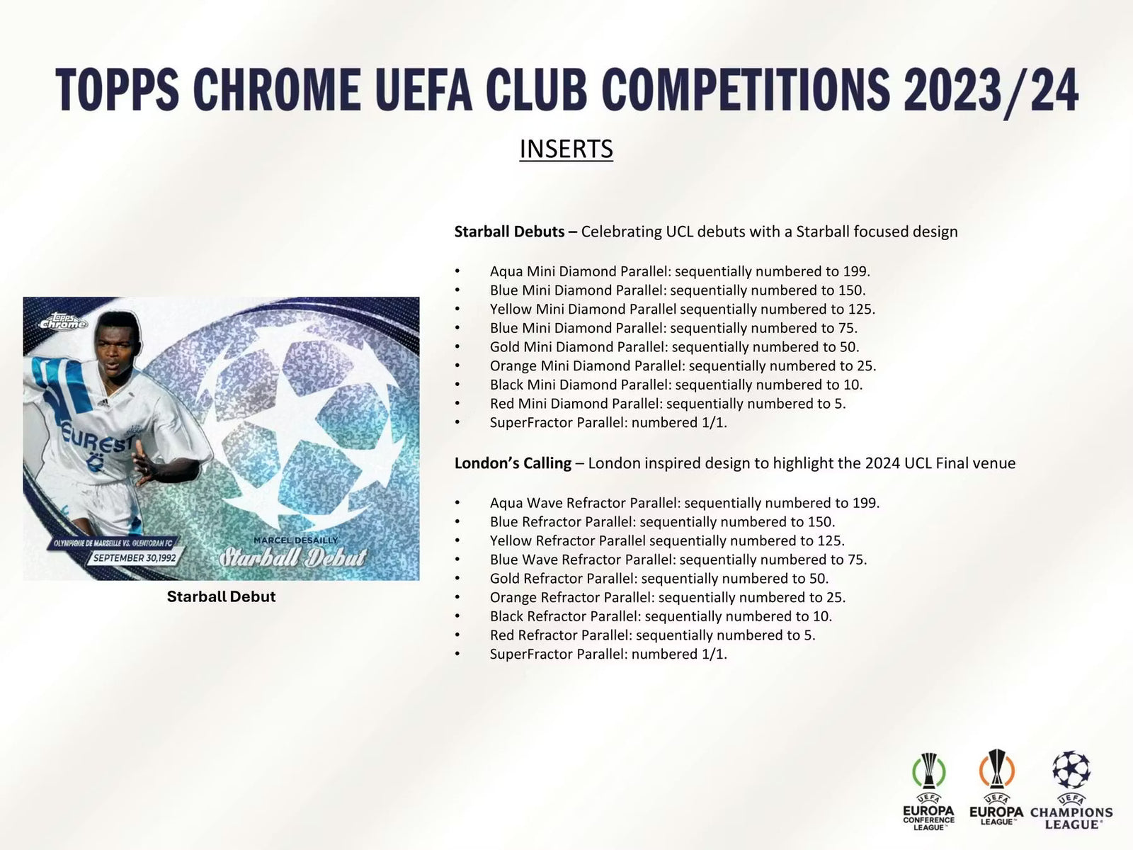 2023-24 Topps Chrome Soccer UEFA Club Competition Jumbo Hobby Trading Cards