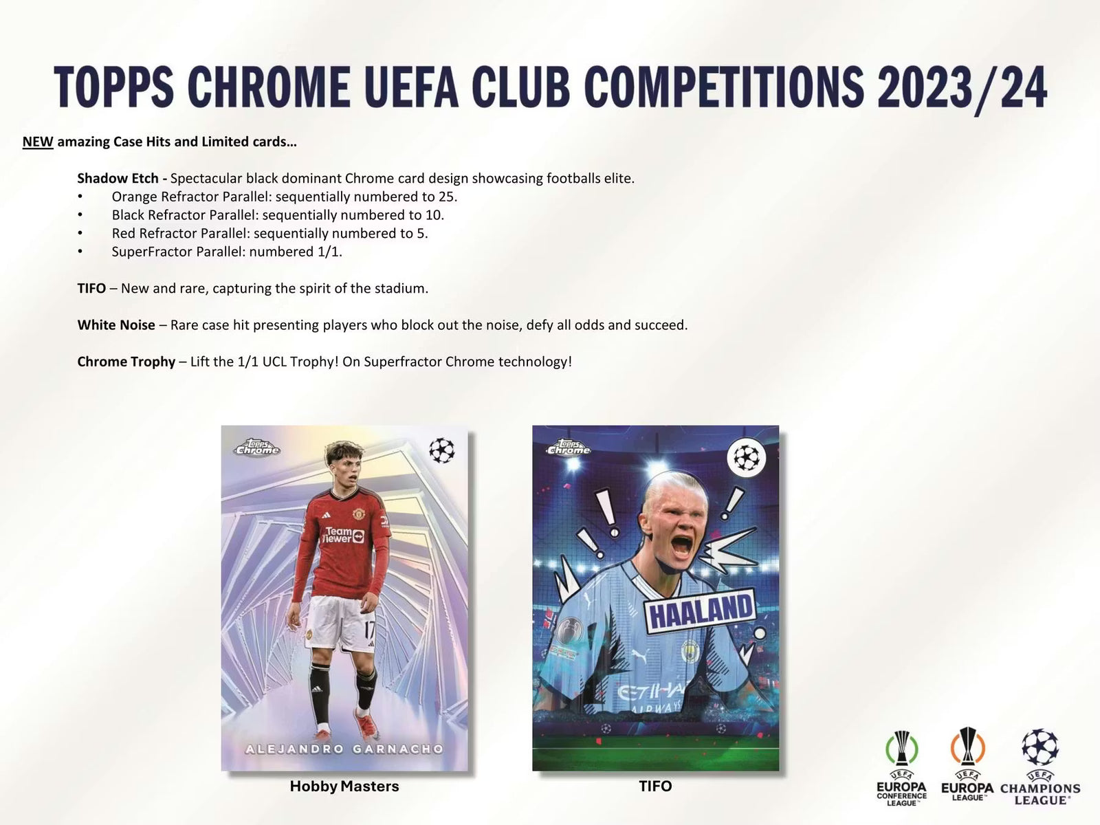 2023-24 Topps Chrome Soccer UEFA Club Competition Jumbo Hobby Trading Cards