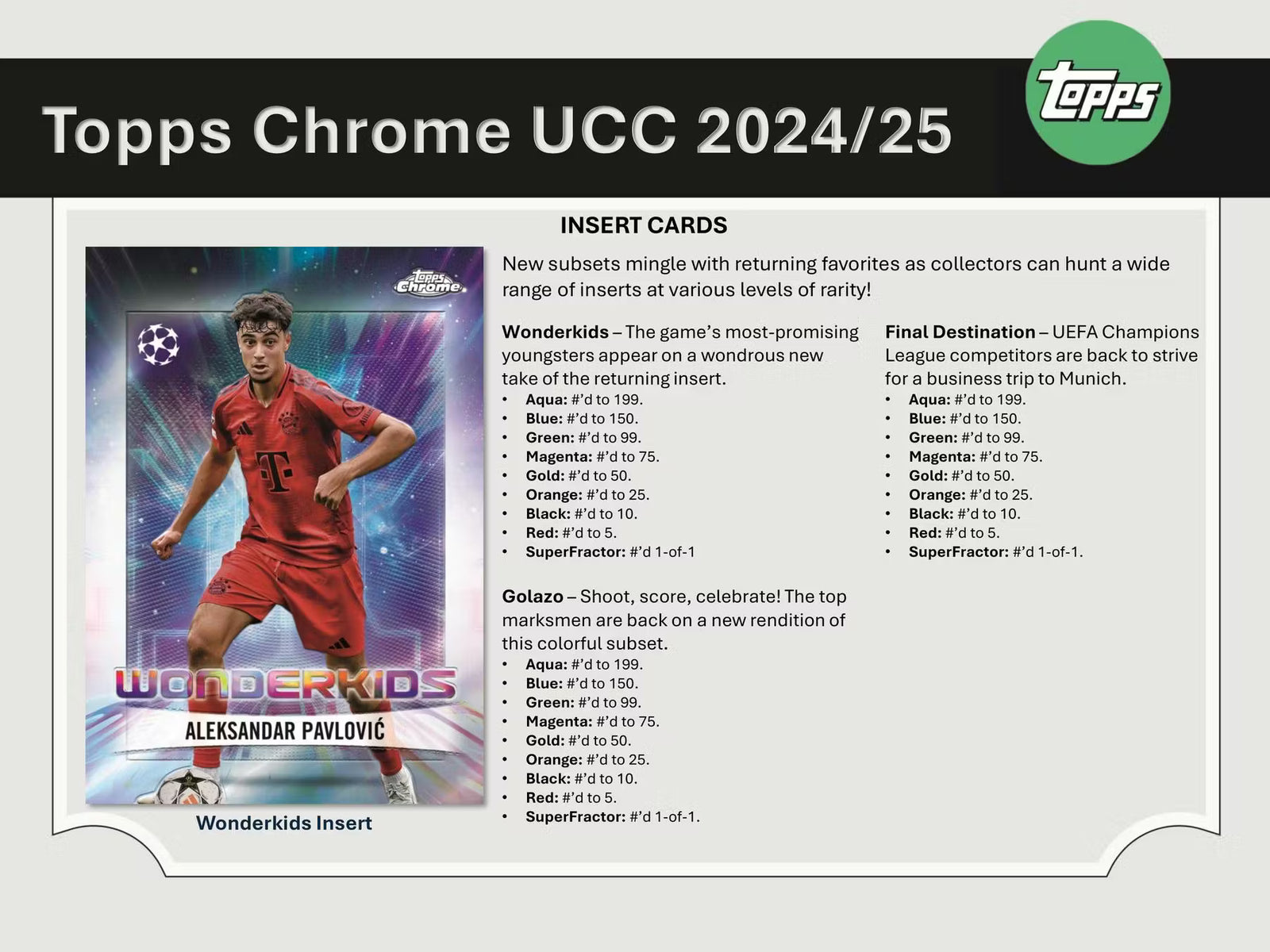 2024-25 Topps Chrome UEFA Club Competitions Soccer Blaster Trading Cards