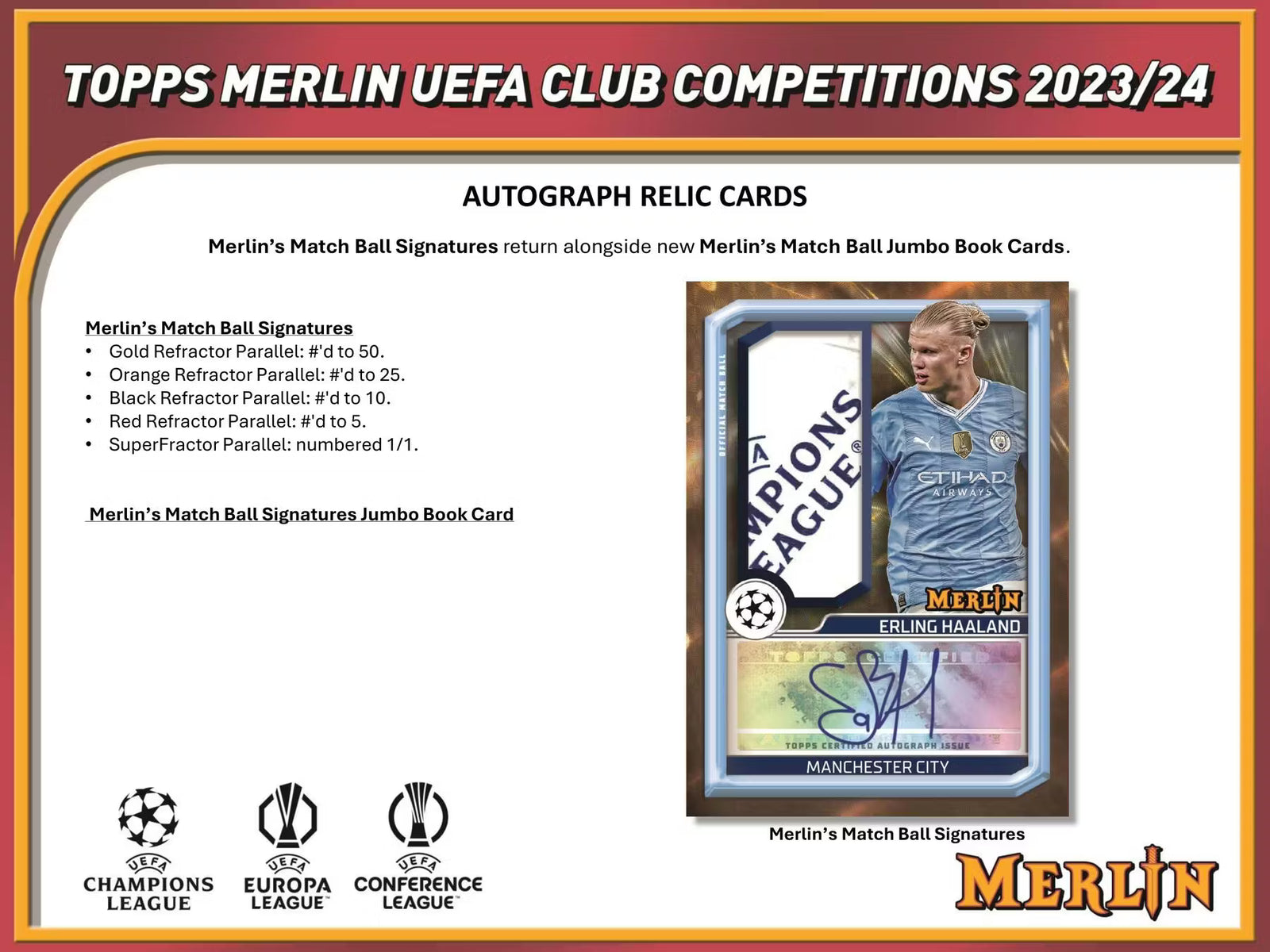 2023-24 Topps Chrome Merlin Soccer UEFA Club Competition Hobby Trading Cards