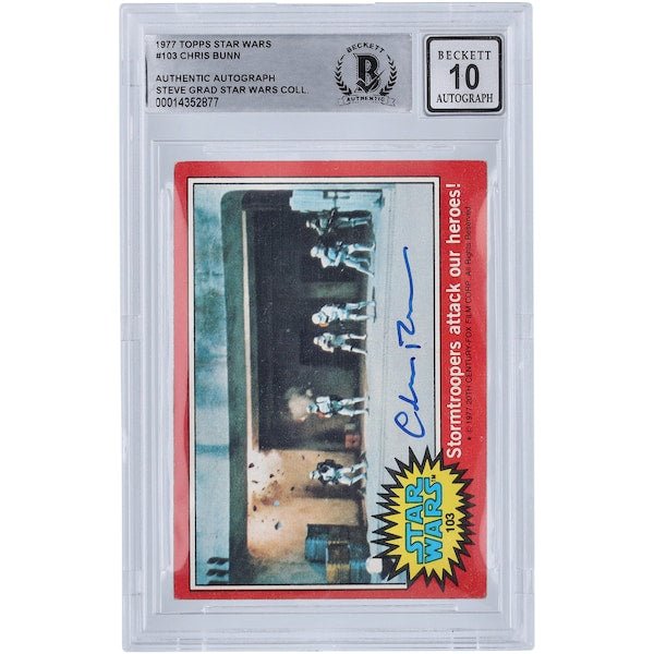Chris Bunn Star Wars Autographed 1977 Topps Star Wars 103 BGS Authenticated 10 Card - The Ballers Bank