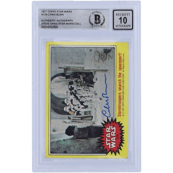 Chris Bunn Star Wars Autographed 1977 Topps Star Wars 179 BGS Authenticated 10 Card - The Ballers Bank