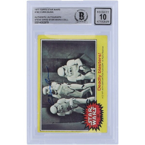 Chris Bunn Star Wars Autographed 1977 Topps Star Wars 182 BGS Authenticated 10 Card - The Ballers Bank