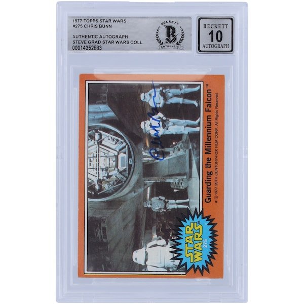 Chris Bunn Star Wars Autographed 1977 Topps Star Wars 275 BGS Authenticated 10 Card - The Ballers Bank