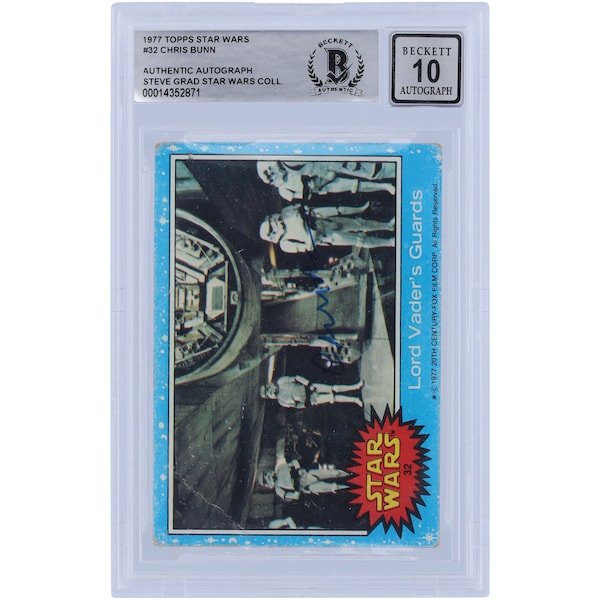 Chris Bunn Star Wars Autographed 1977 Topps Star Wars 32 BGS Authenticated 10 Card - The Ballers Bank