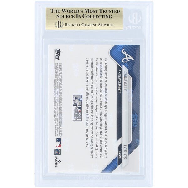 Chris Sale Atlanta Braves 2025 Topps Now Lou Gehrig Day LGD - CS BGS Authenticated 9.5 Card - The Ballers Bank