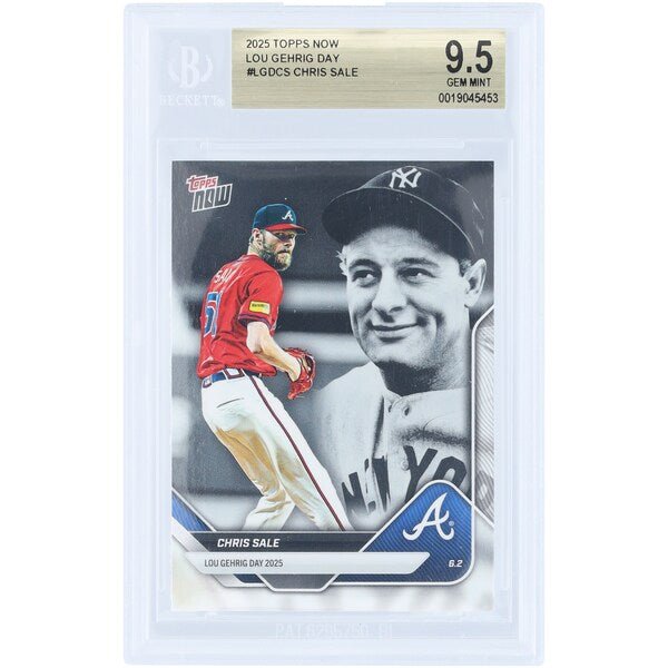 Chris Sale Atlanta Braves 2025 Topps Now Lou Gehrig Day LGD - CS BGS Authenticated 9.5 Card - The Ballers Bank