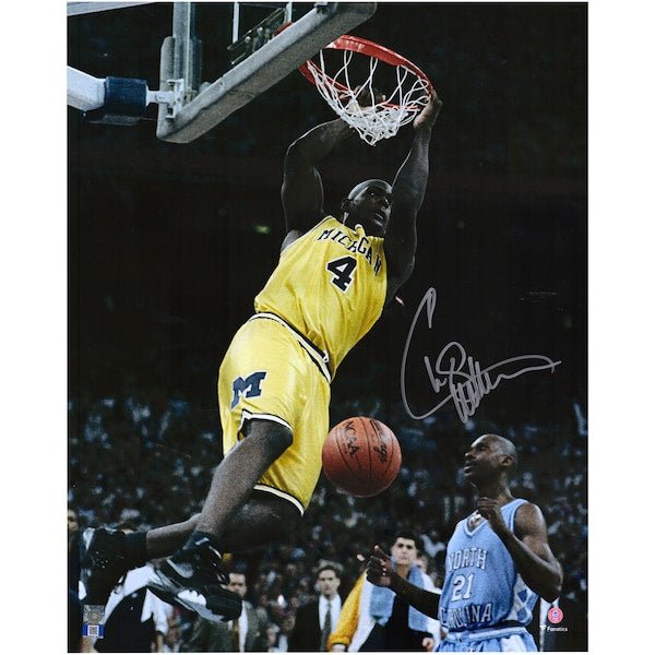 Chris Webber Michigan Wolverines Fanatics Authentic Autographed 16'' x 20'' Dunk vs. UNC Tar Heels Photograph - The Ballers Bank