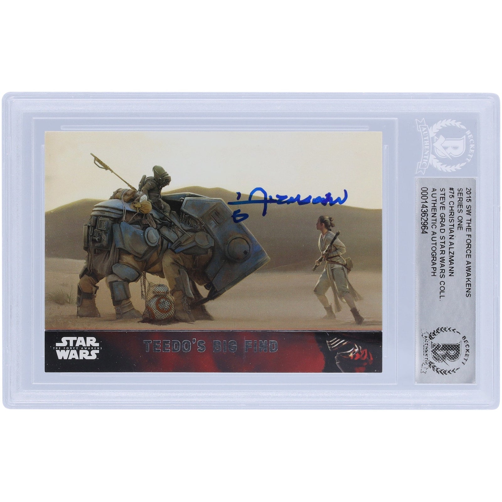 Christian Alzmann Star Wars Autographed 2015 Topps 75 BAS Authenticated Card - The Ballers Bank