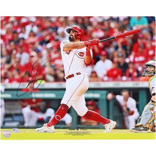 Christian Encarnacion - Strand Cincinnati Reds Autographed Fanatics Authentic 16" x 20" Hitting Photograph - The Ballers Bank