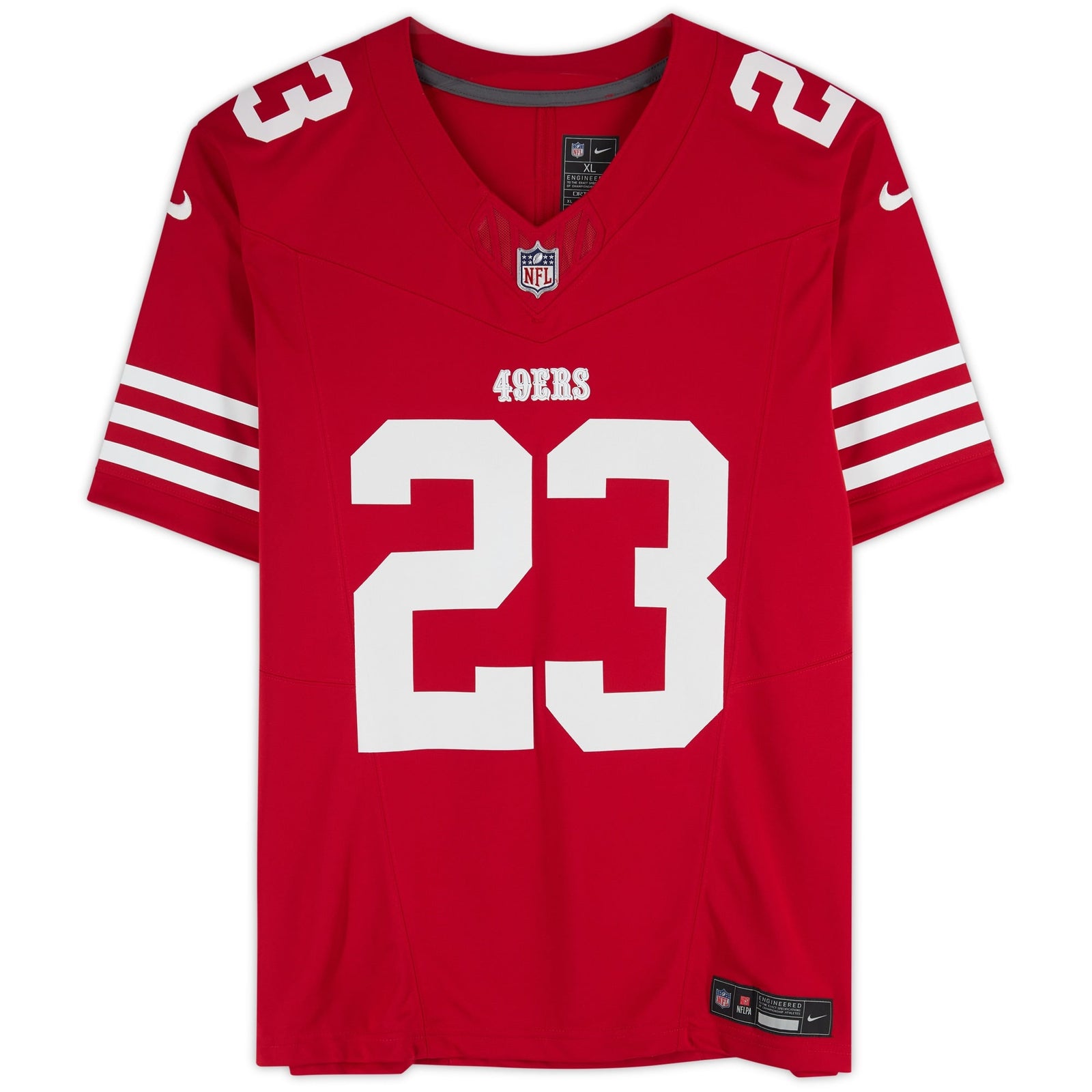 Christian McCaffrey San Francisco 49ers Autographed Fanatics Authentic Scarlet Nike Limited Jersey - The Ballers Bank