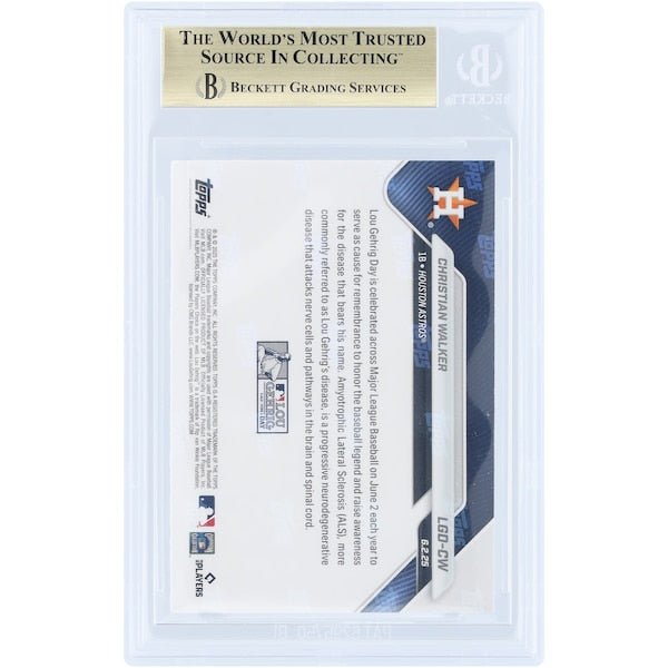 Christian Walker Houston Astros 2025 Topps Now Lou Gehrig Day LGD - CW BGS Authenticated 9.5 Card - The Ballers Bank