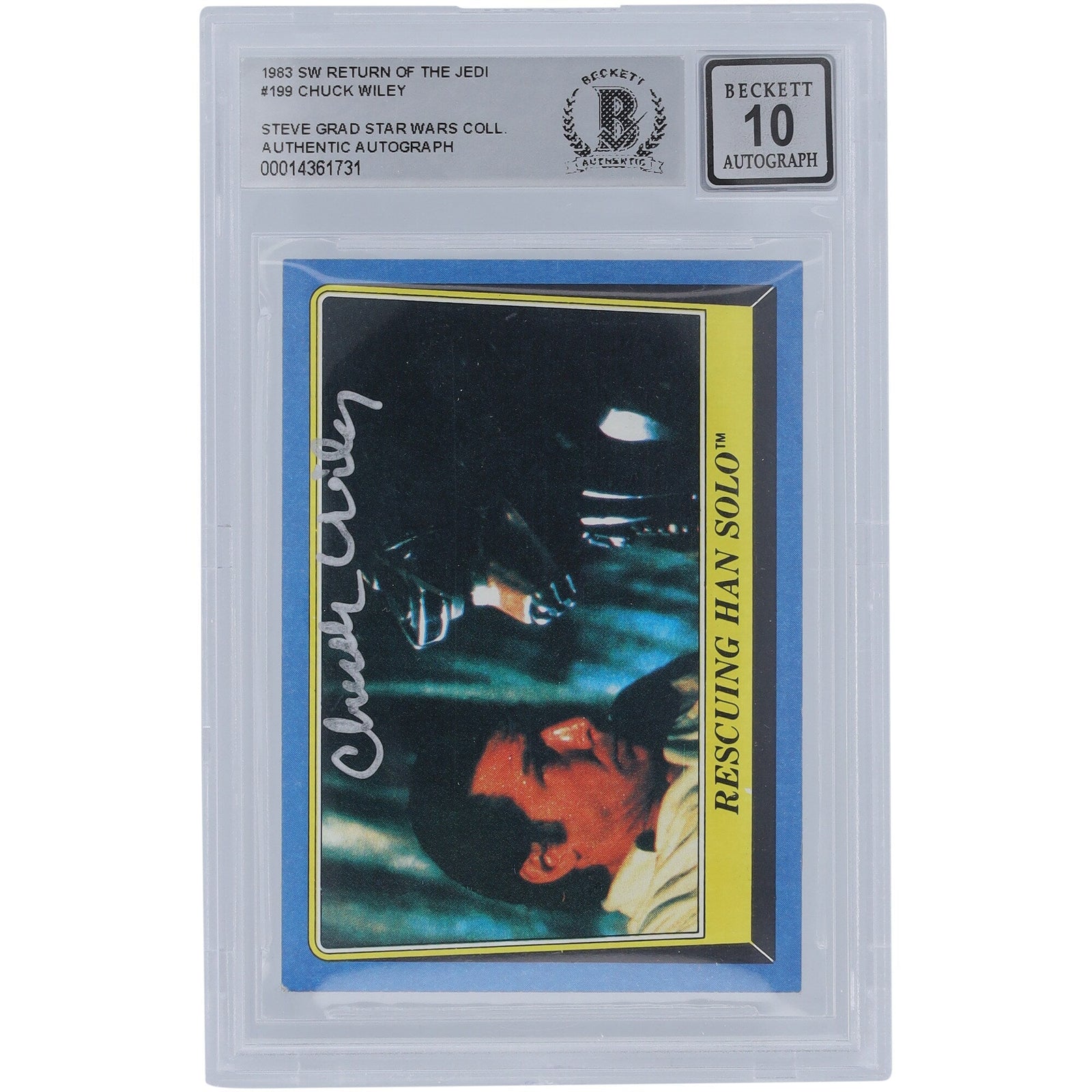 Chuck Wiley Star Wars Autographed 1983 Topps Return of the Jedi 199 BGS Authenticated 10 Card - The Ballers Bank