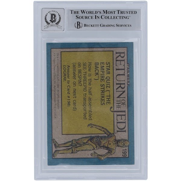 Chuck Wiley Star Wars Autographed 1983 Topps Return of the Jedi 199 BGS Authenticated 10 Card - The Ballers Bank