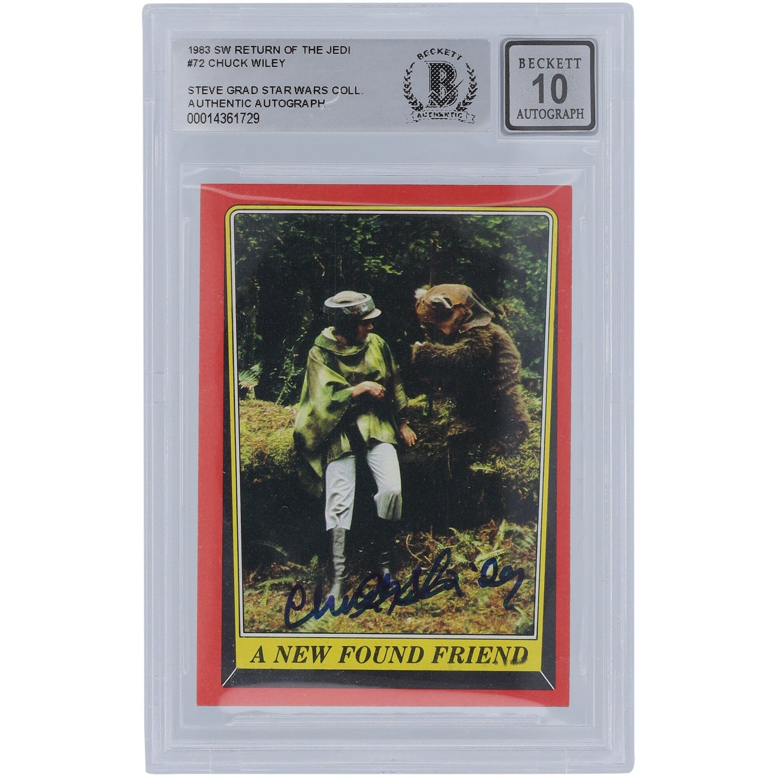 Chuck Wiley Star Wars Autographed 1983 Topps Return of the Jedi 72 BGS Authenticated 10 Card - The Ballers Bank