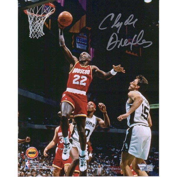 Clyde Drexler Houston Rockets Fanatics Authentic Autographed 8" x 10" Dunking Photograph - The Ballers Bank