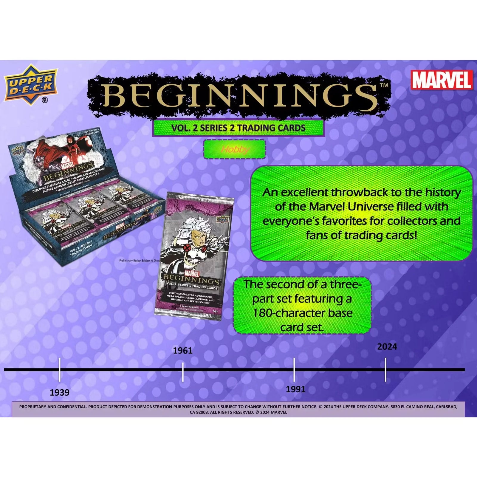 2024 Upper Deck Marvel Beginnings Volume 2 Series 2 Hobby Box (Ships Sealed Only)