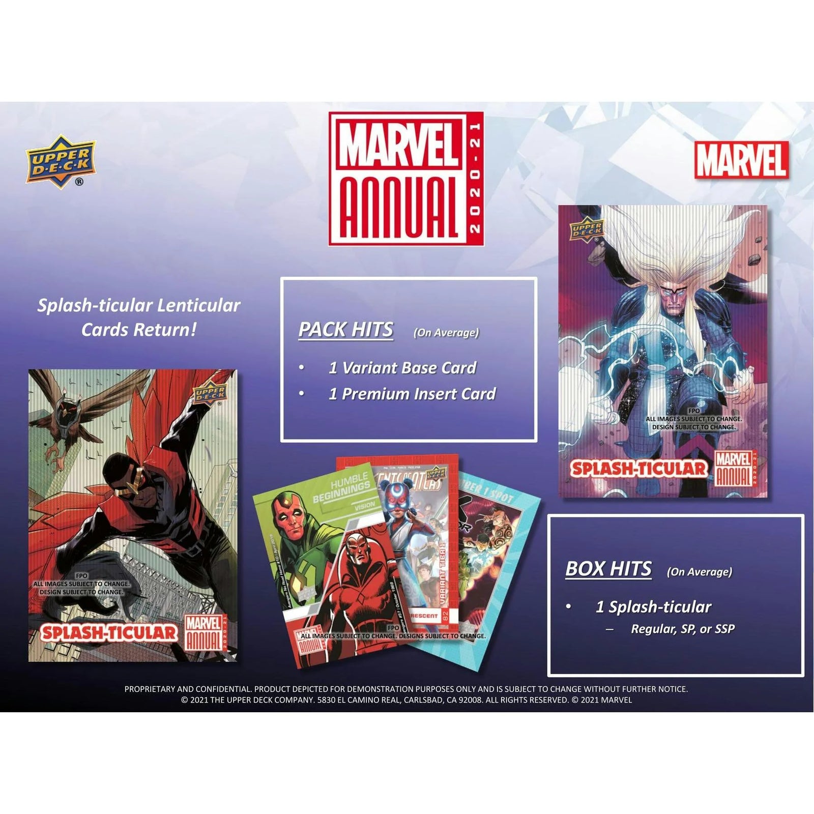 2020-21 Upper Deck Marvel Annual Hobby Box (Ships Sealed Only) - D