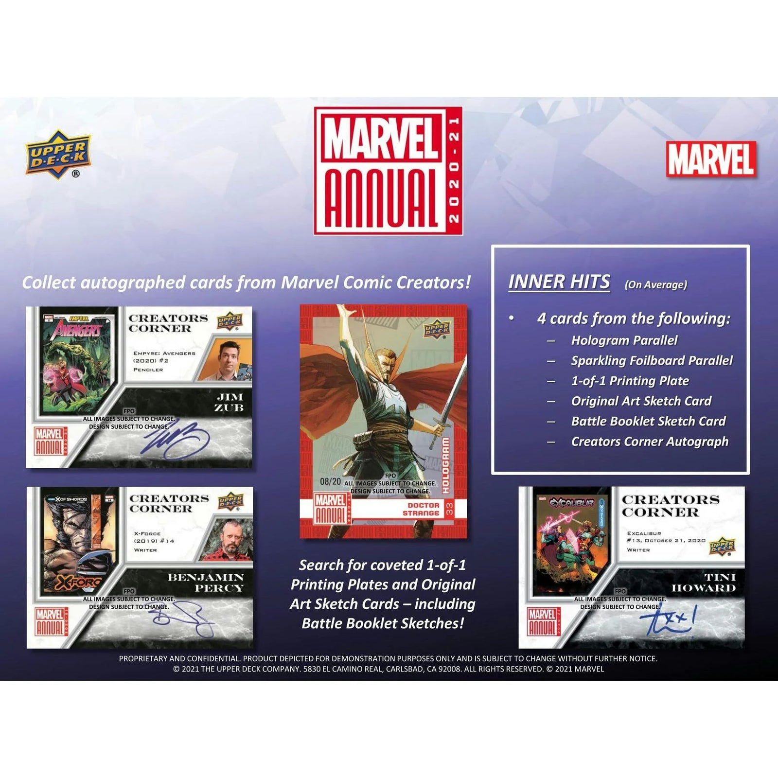 2020-21 Upper Deck Marvel Annual Hobby Box (Ships Sealed Only) - D
