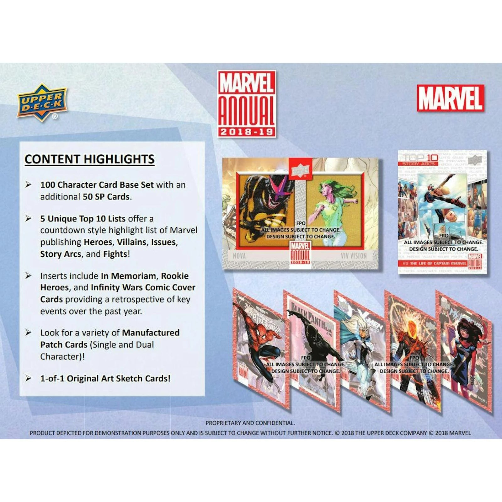 2018-19 Upper Deck Marvel Annual Trading Cards Box (Ships Sealed Only)