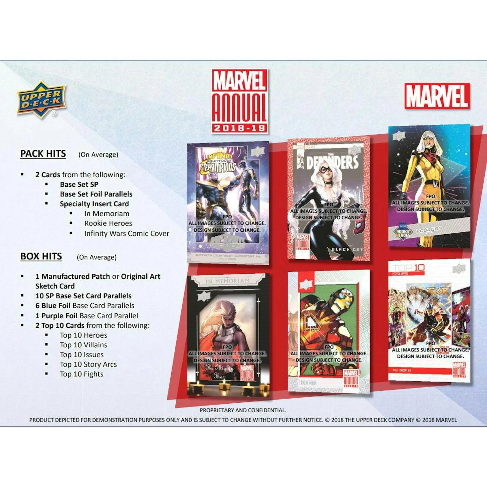 2018-19 Upper Deck Marvel Annual Trading Cards Box (Ships Sealed Only)