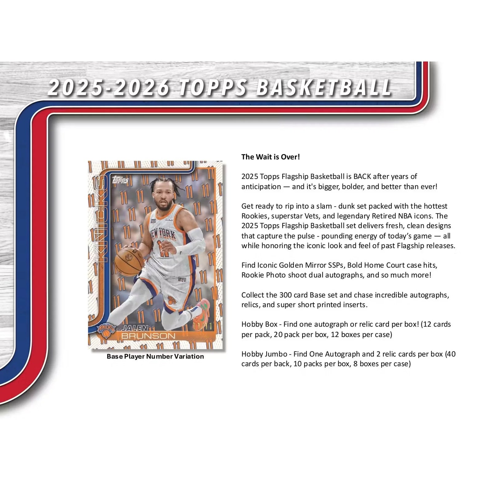 2025-26 Topps Basketball Hobby Box | 20 Packs with Autographs & Relics (Ships Sealed Only)