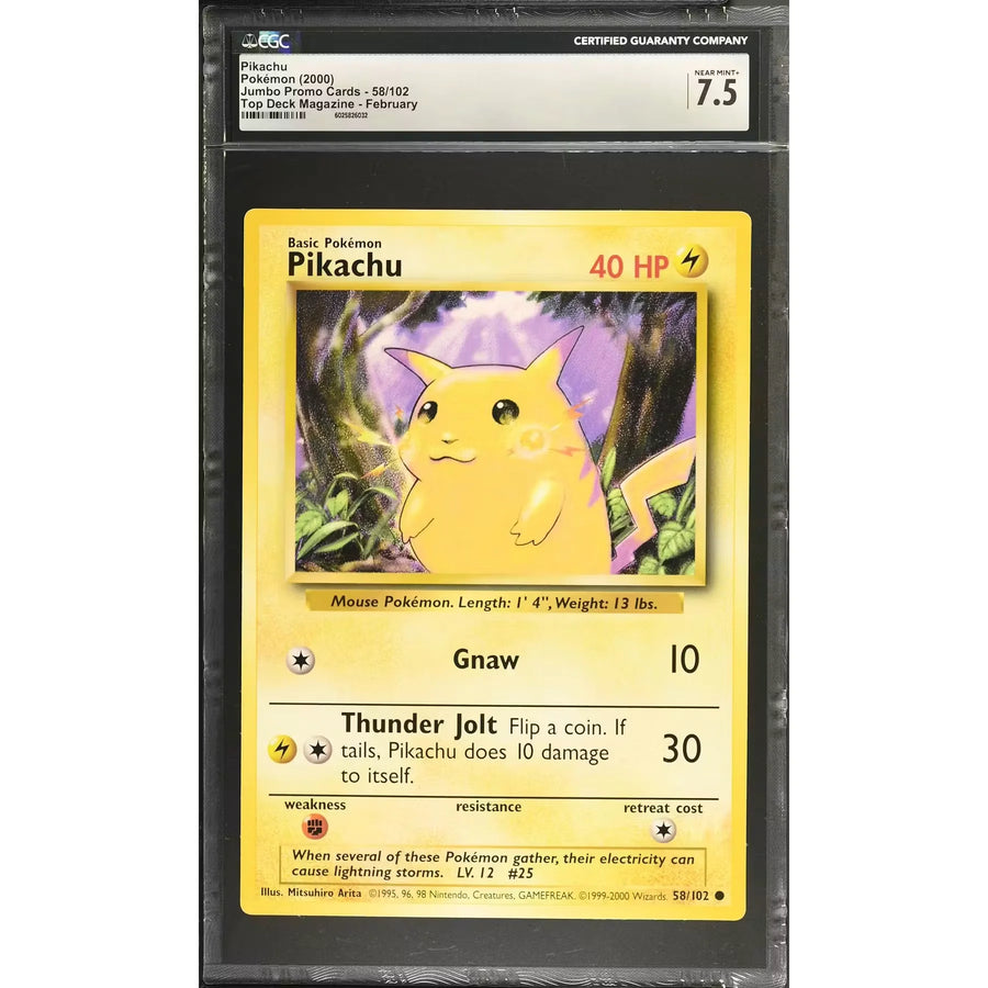 Pokemon Top Deck Magazine Pikachu JUMBO Promo Card | CGC 7.5