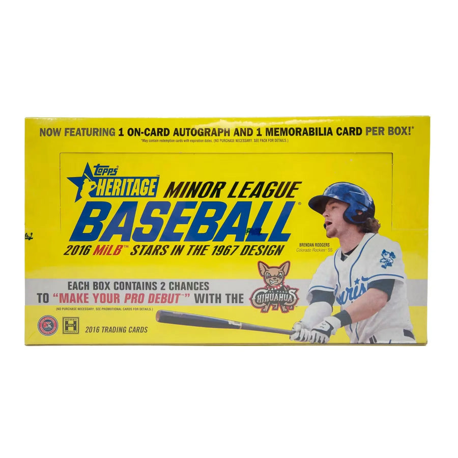 2016 Topps Heritage Minor League Baseball Hobby Box (Ships Sealed Only)
