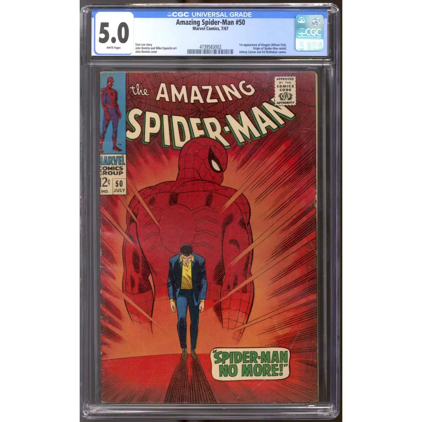 Amazing Spider-Man #50 CGC 5.0 (W) | Graded Comic Book