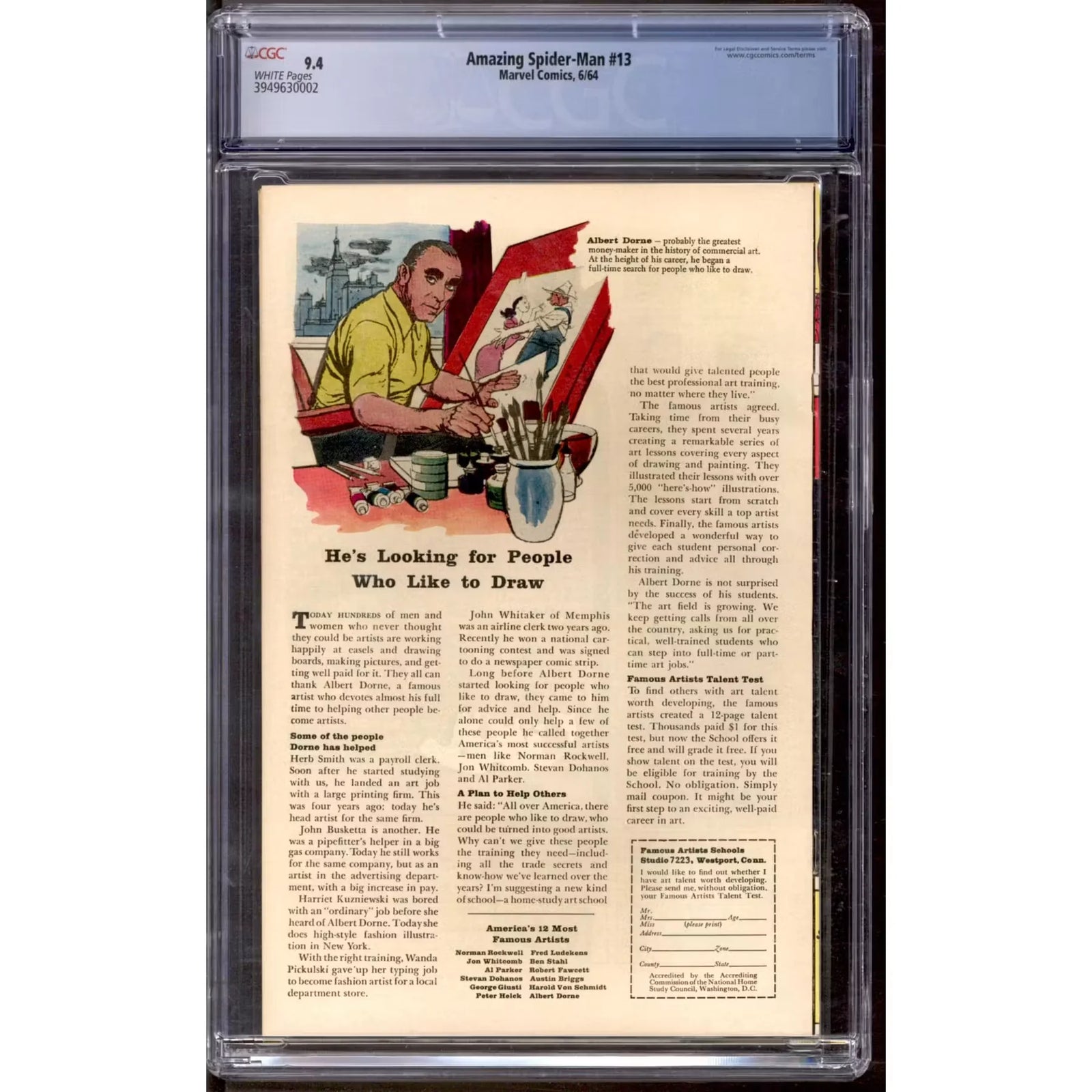Amazing Spider-Man #13 CGC 9.4 (W) | White Pages