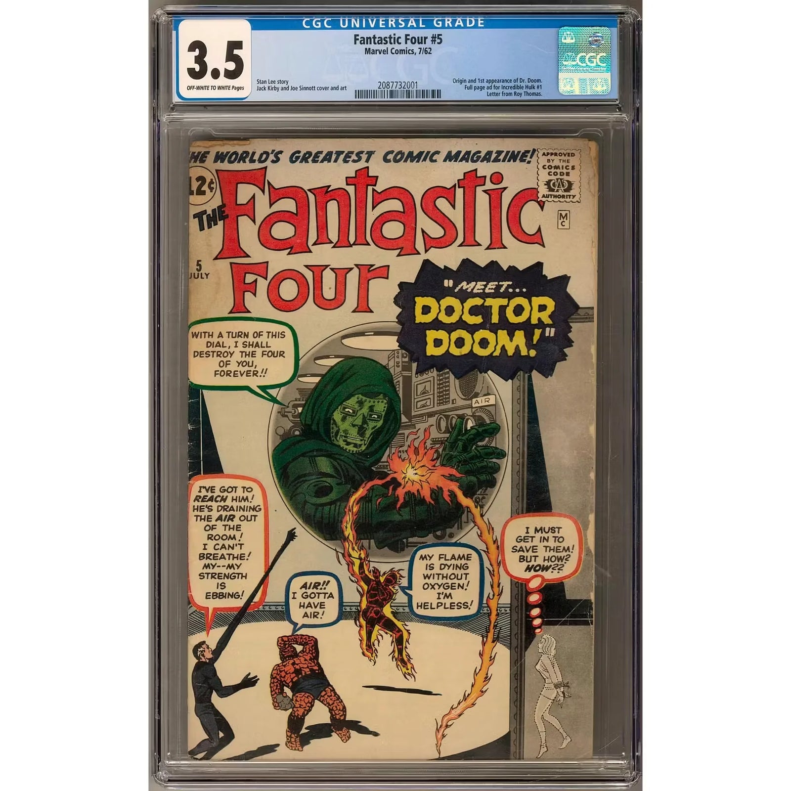Fantastic Four #5 CGC 3.5 (OW-W) | First Doctor Doom