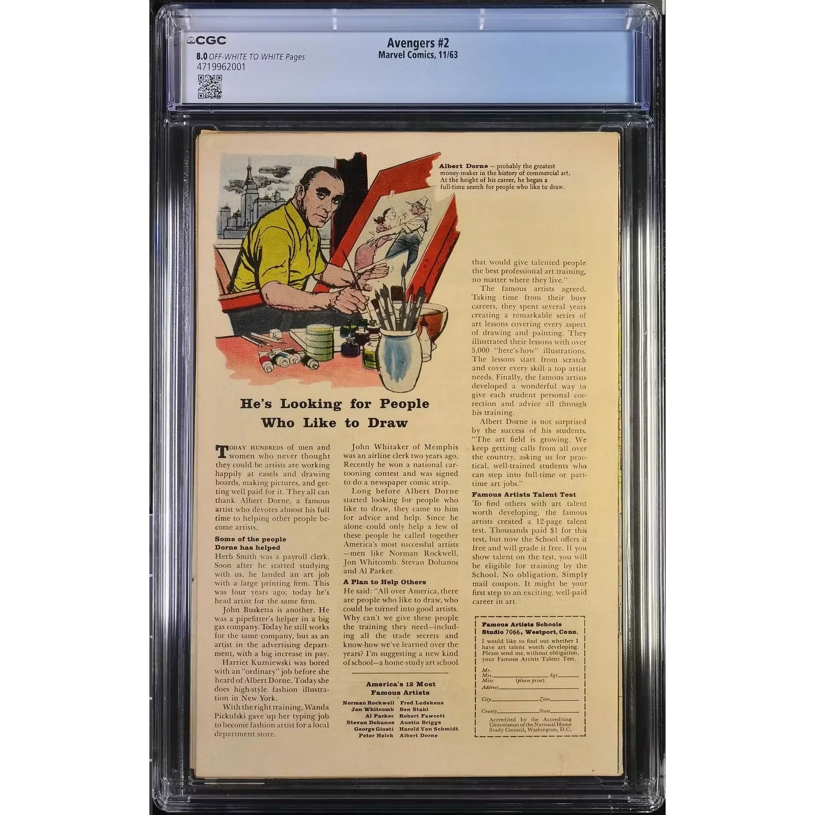 Avengers #2 CGC 8.0 (OW-W) | Vintage Marvel Comic