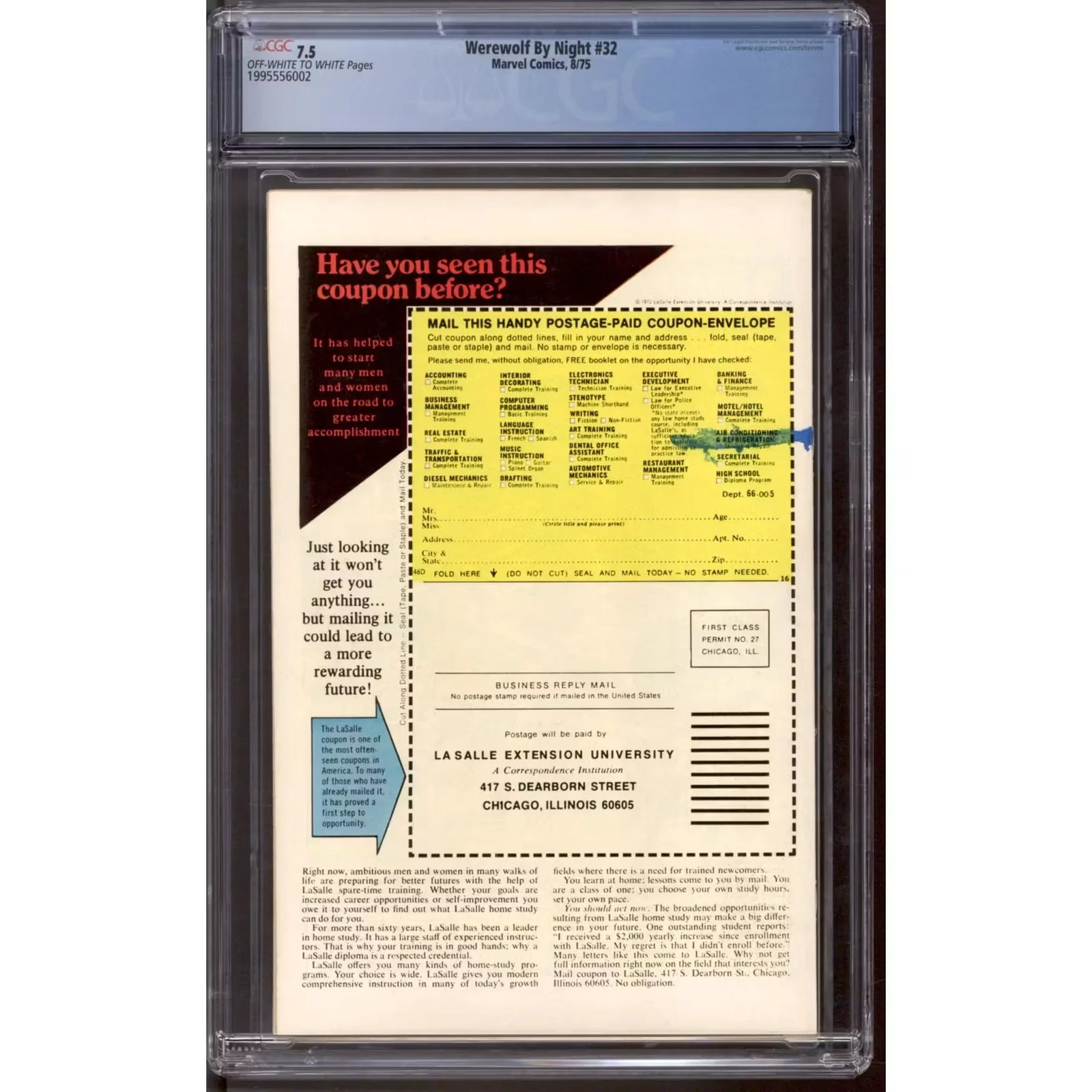 Werewolf By Night #32 CGC 7.5 (OW-W) | Graded Comic Book