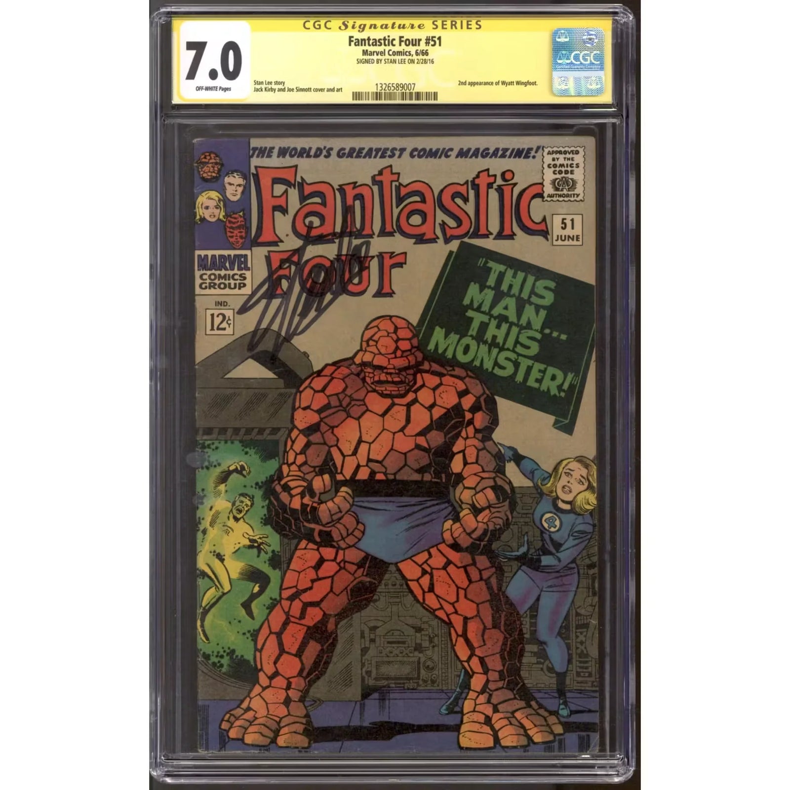 Fantastic Four #51 CGC 7.0 | Stan Lee Signature Series
