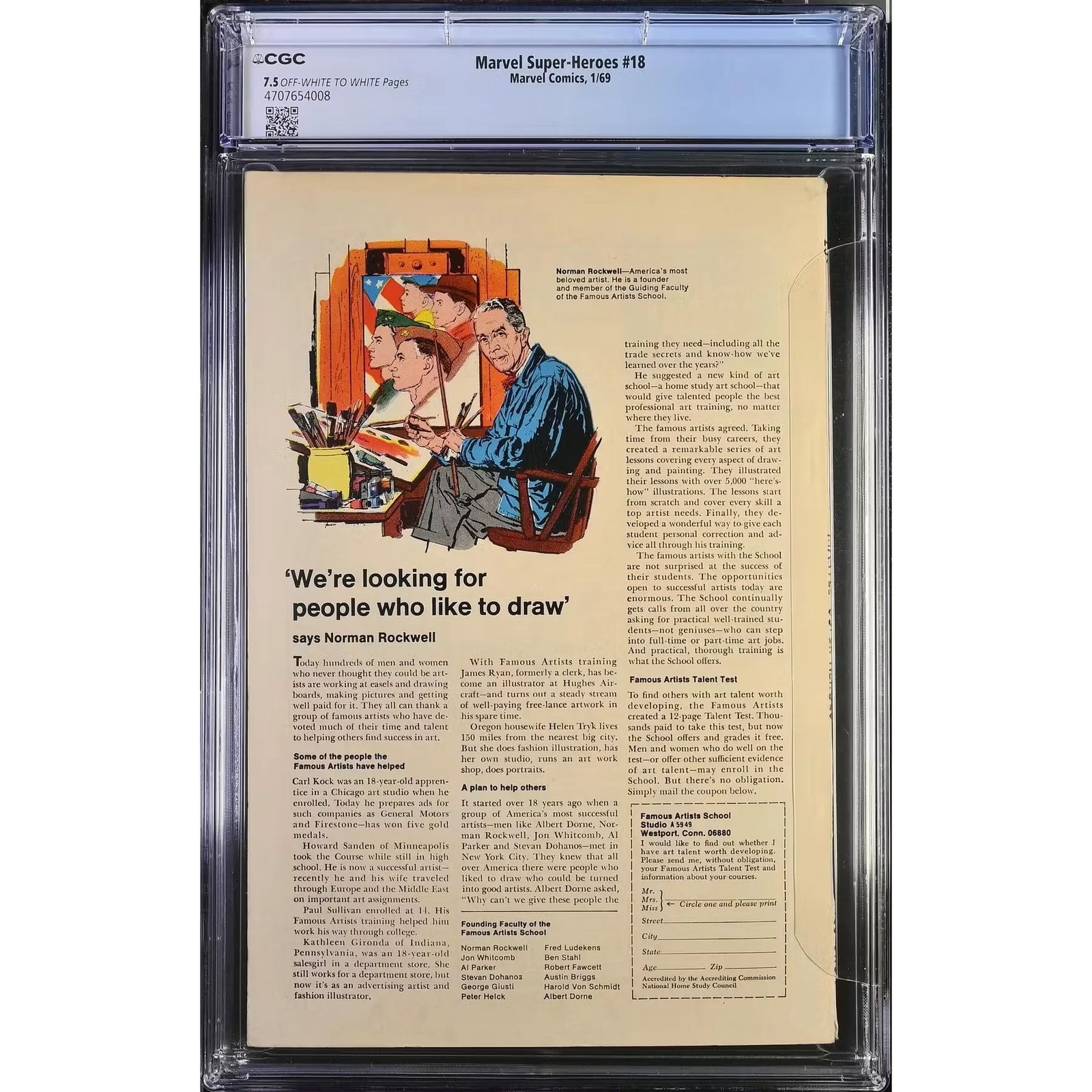 Marvel Super-Heroes #18 CGC 7.5 (OW-W)