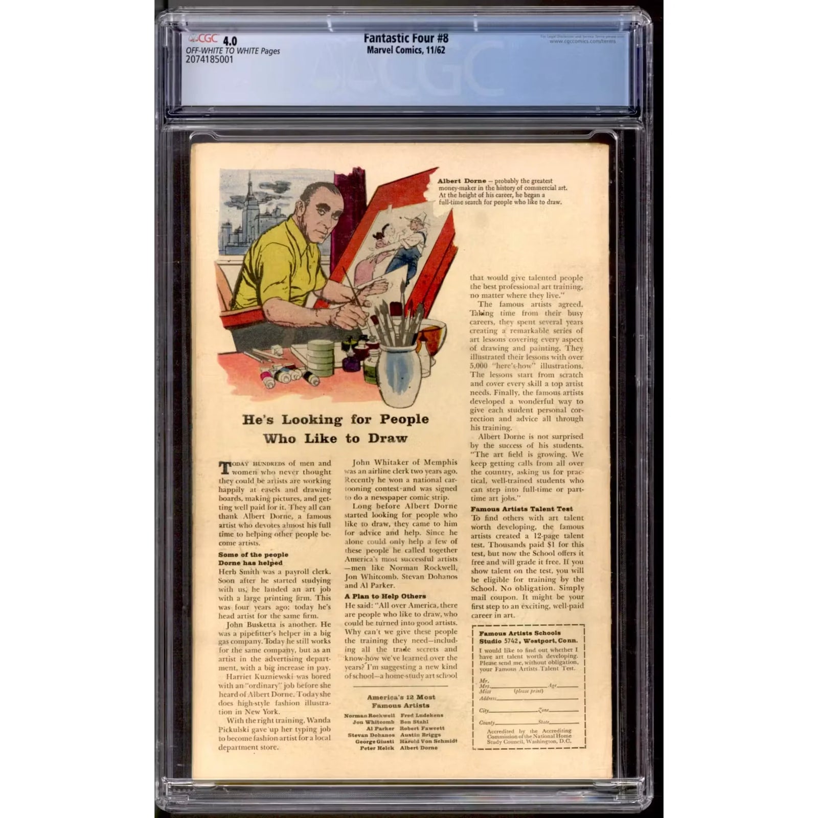 Fantastic Four #8 Comic Book | CGC 4.0 (OW-W)