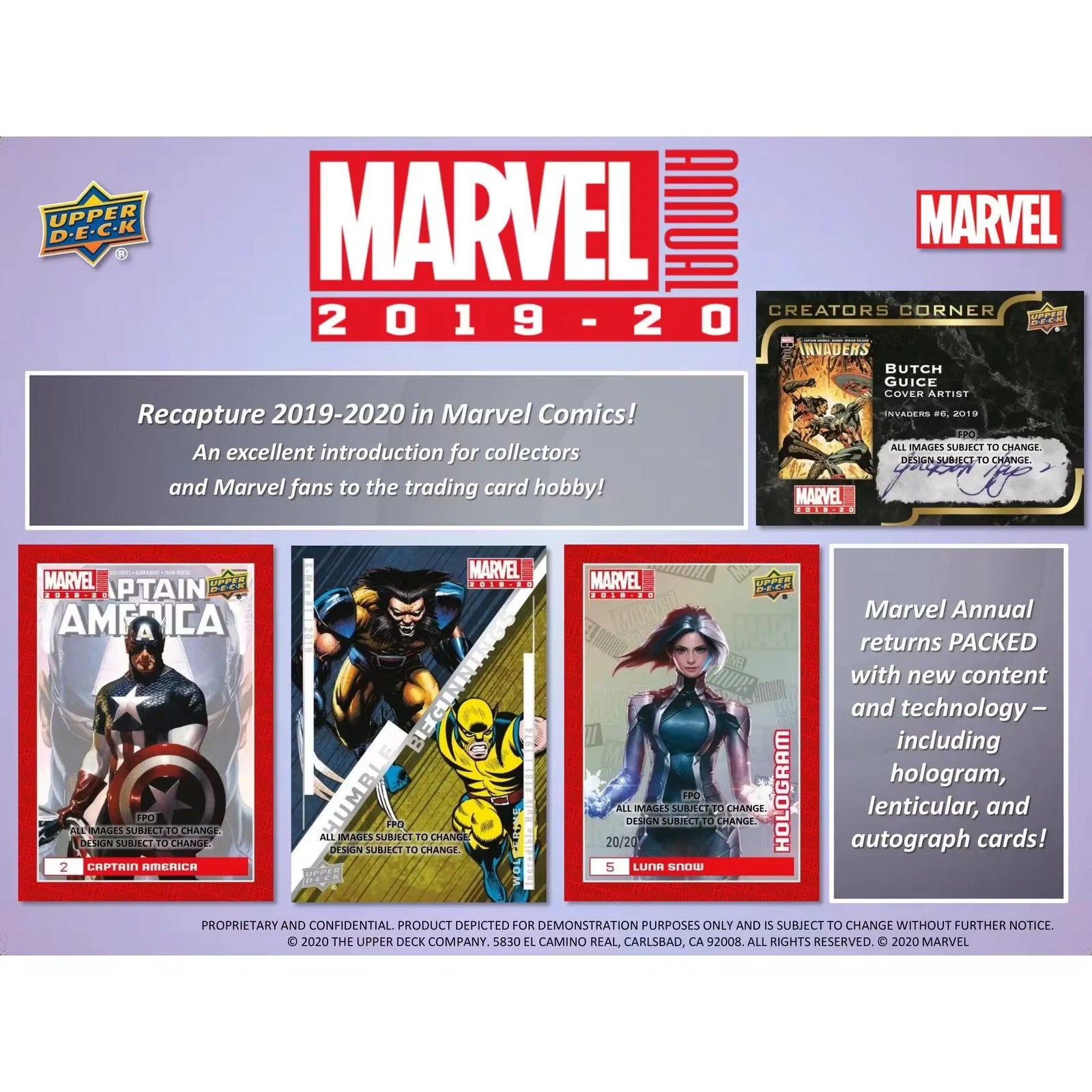 Marvel Annual Hobby Box (2019-20 Upper Deck) (Ships Sealed Only) - D