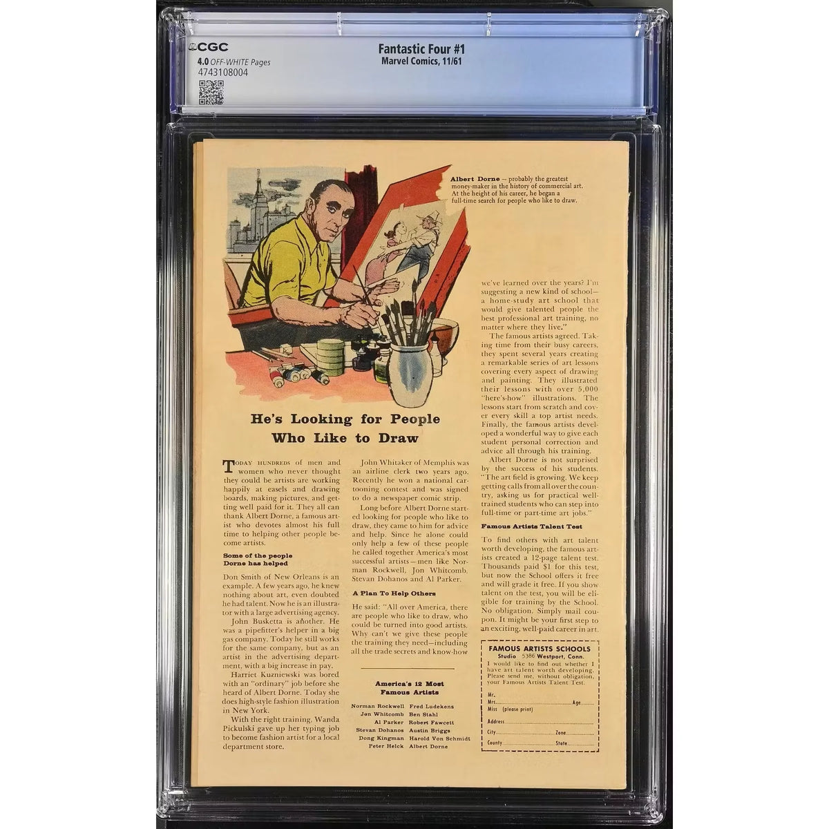 Fantastic Four #1 CGC 4.0 (OW) | Golden Age Marvel | P5422489