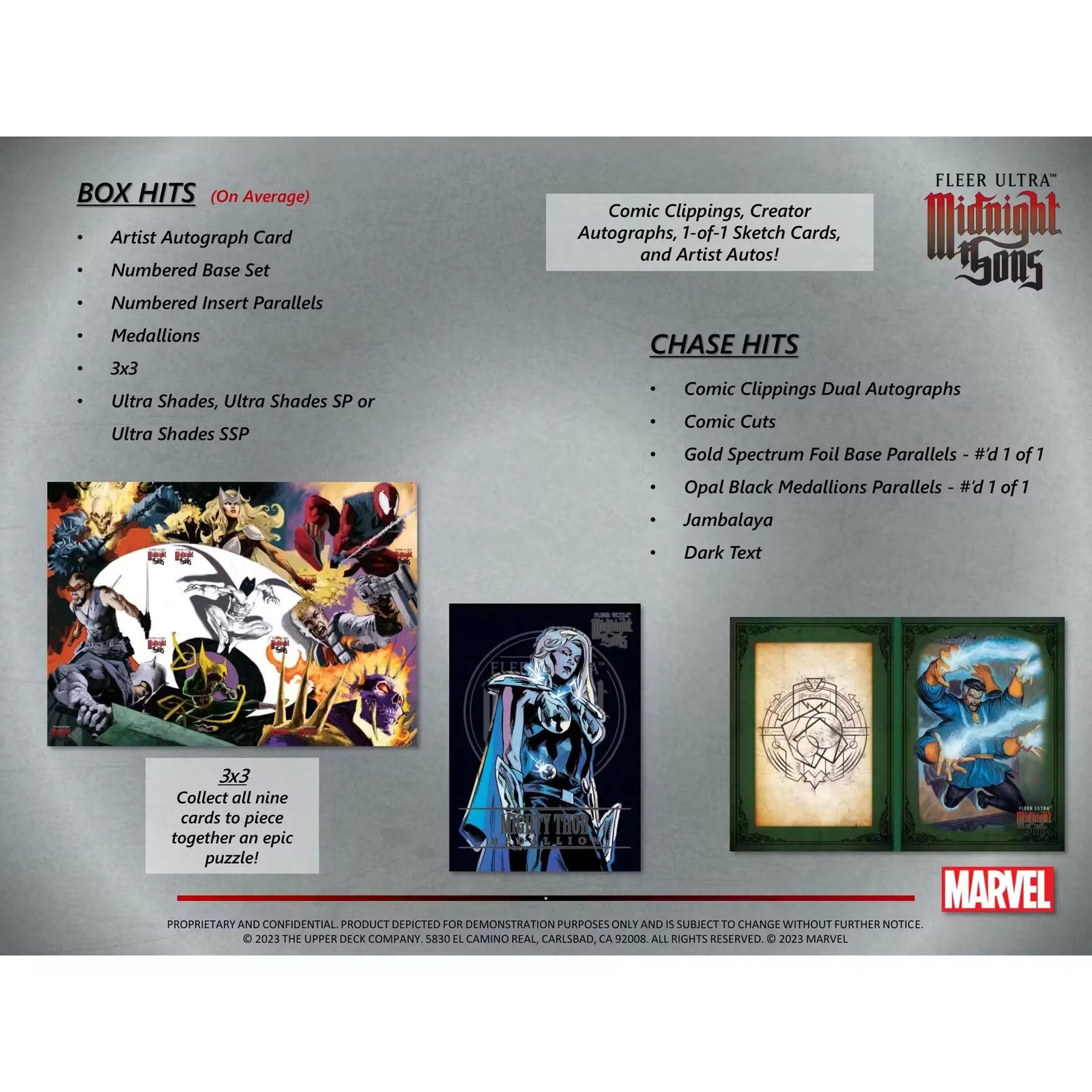 Marvel Fleer Ultra Midnight Sons Trading Cards Hobby Box (2023 Upper Deck) (Ships Sealed Only) - D2