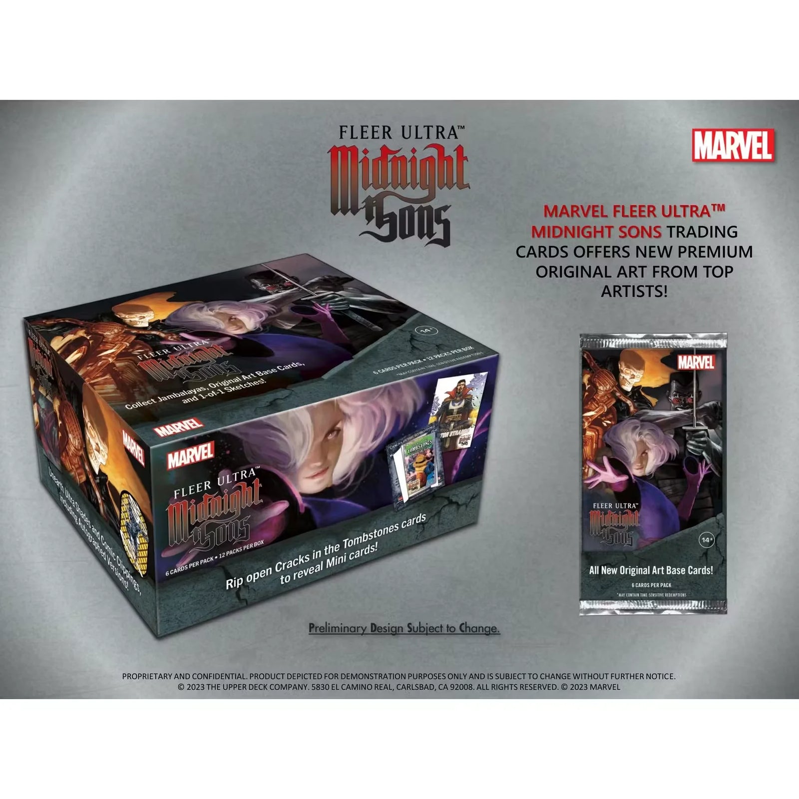 Marvel Fleer Ultra Midnight Sons Trading Cards Hobby Box (2023 Upper Deck) (Ships Sealed Only) - D2