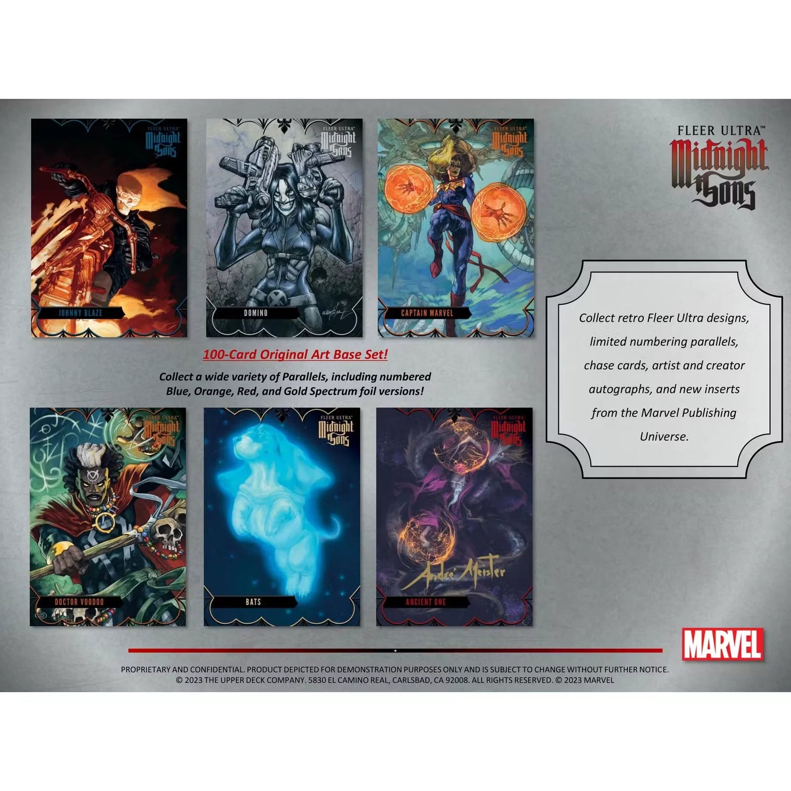 Marvel Fleer Ultra Midnight Sons Trading Cards Hobby Box (2023 Upper Deck) (Ships Sealed Only) - D2