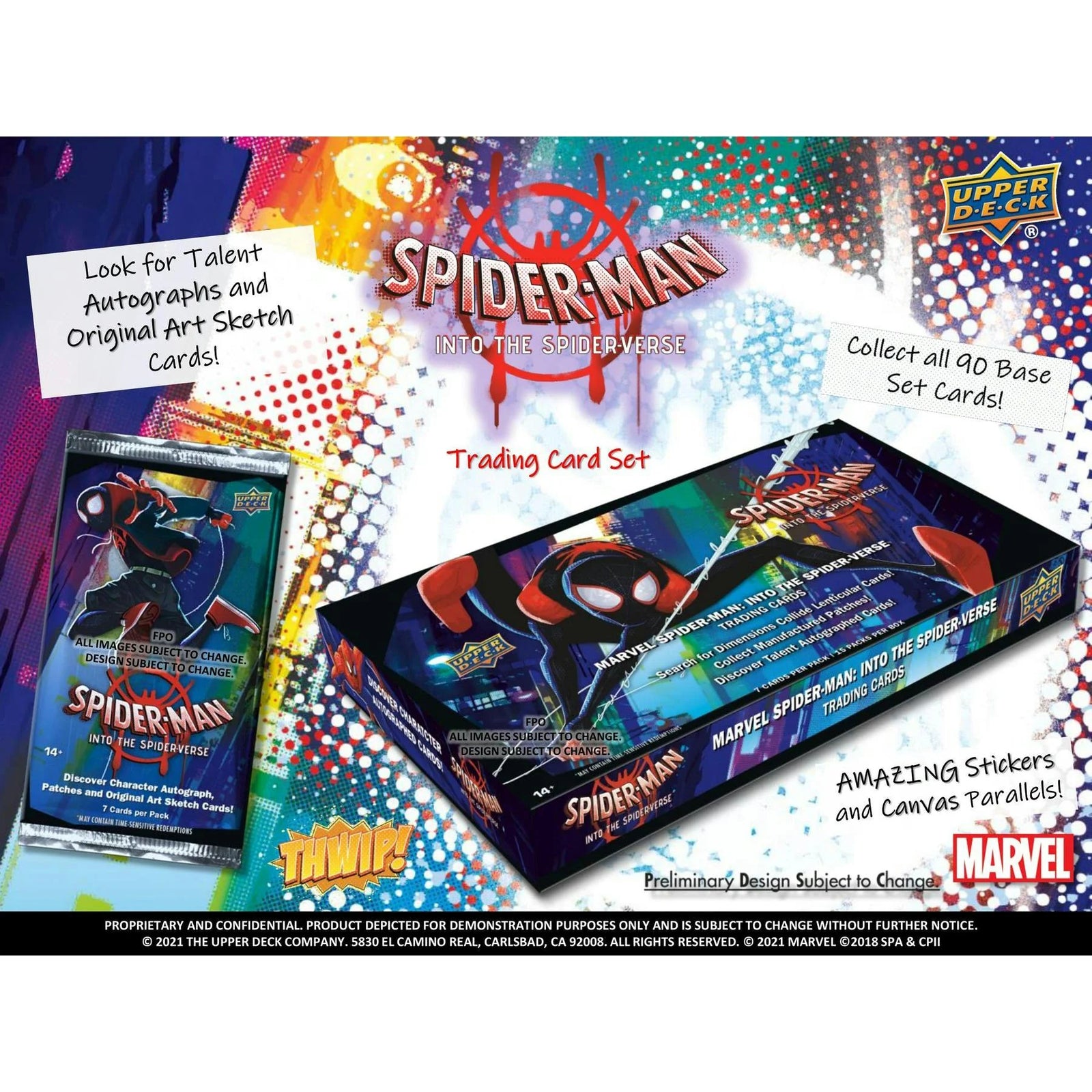 Spider-Man Into the Spider-Verse Trading Cards Hobby Box | 2022 Upper Deck (Ships Sealed Only)