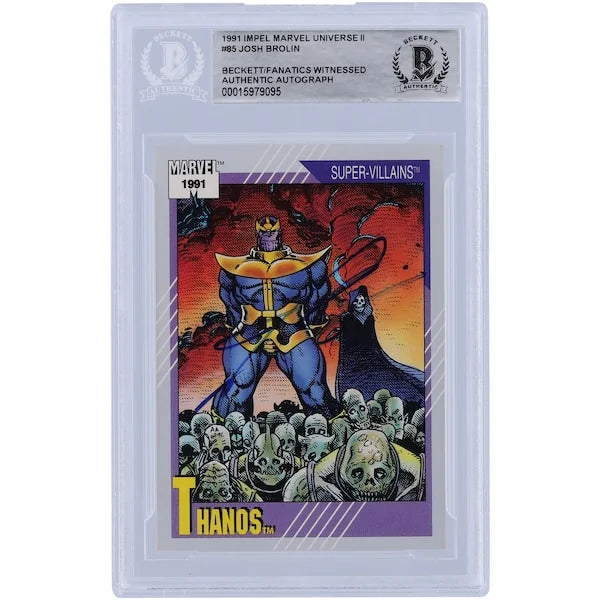 Josh Brolin Signed 1991 Impel Marvel Universe II Thanos #85 Card | Beckett Authenticated