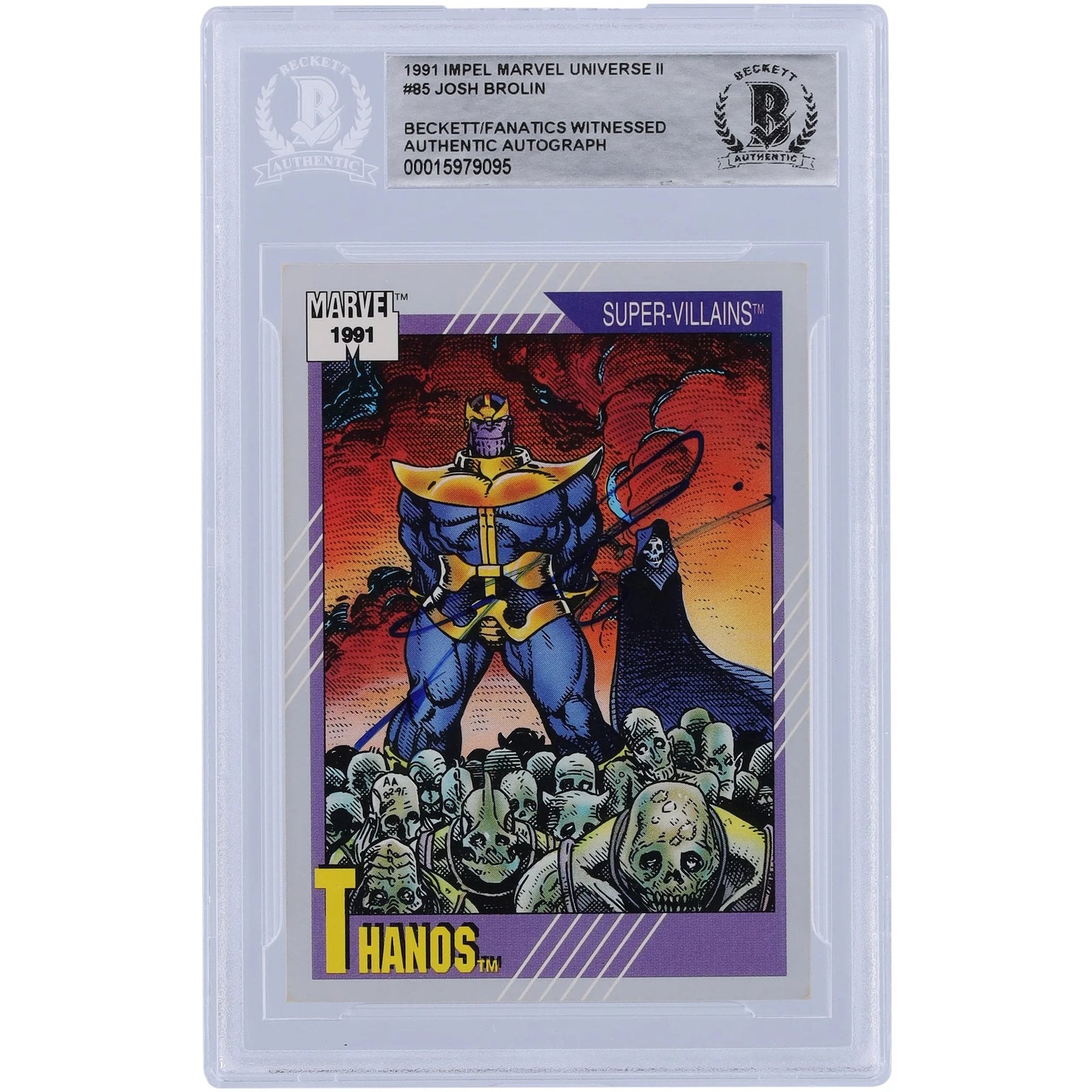 Josh Brolin Signed 1991 Impel Marvel Universe II Thanos #85 Card | Beckett Authenticated