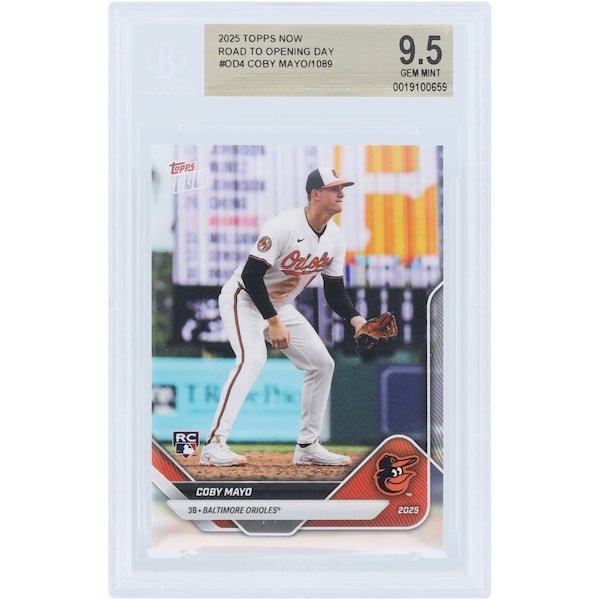 Coby Mayo Baltimore Orioles 2025 Topps Now Road to Opening Day OD - 4 BGS Authenticated 9.5 Rookie Card - The Ballers Bank