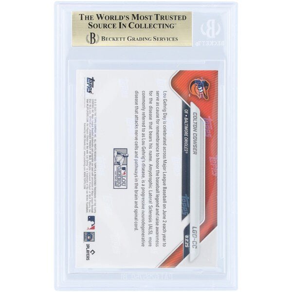 Colton Cowser Baltimore Orioles 2025 Topps Now Lou Gehrig Day LGD - CC BGS Authenticated 9.5 Card - The Ballers Bank