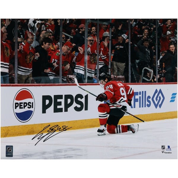 Connor Bedard Chicago Blackhawks Autographed Fanatics Authentic 16" x 20" Red Jersey Celebration Photograph - The Ballers Bank